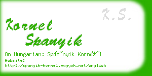 kornel spanyik business card